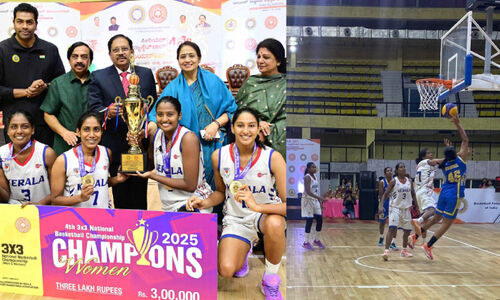 സീ​നി​യ​ർ 3x3 ദേ​ശീ​യ ബാ​സ്ക​റ്റ്ബാ​ൾ; കേ​ര​ള വ​നി​ത​ക​ൾ​ക്ക് കി​രീ​ടം