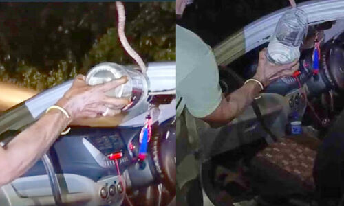 ഓടിക്കൊണ്ടിരിക്കുന്ന കാറിൽ യാത്രക്കാരന്​ പാമ്പുകടിയേറ്റു