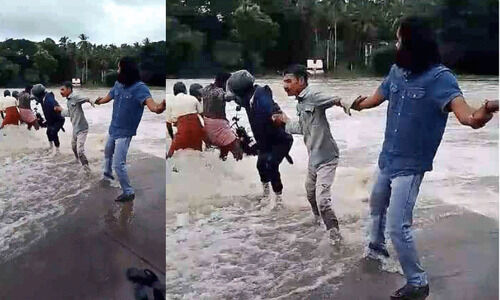 കൈകൾ കോർത്ത് പുഴയിൽനിന്ന് ജീവൻ കോരിയെടുത്ത് ഏഴ് യുവാക്കൾ