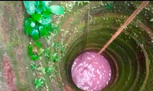 കിണറുകളിലെ വെള്ളത്തിന്  പിങ്ക് നിറം; ആശങ്കയോടെ ഗ്രാമം