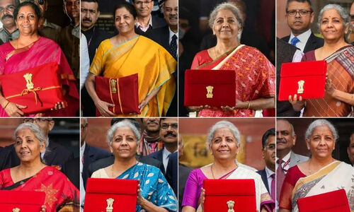 എട്ട് ബജറ്റുകൾ, എട്ട് സാരികൾ: നിർമല സീതാരാമൻ ധരിച്ചത് മംഗള്‍ഗിരി സാരി മുതൽ മധുബനി വരെ...