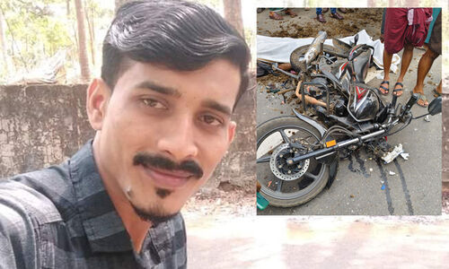 ലോറികളുടെ ഇടയിൽപെട്ട് ബൈക്ക് യാത്രികന് ദാരുണാന്ത്യം