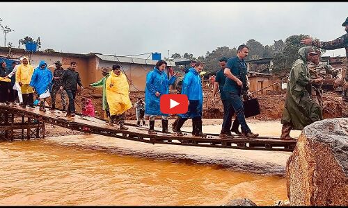 രാഹുലും പ്രിയങ്കയും ദുരന്തഭൂമിയിൽ