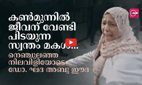 കൺമുന്നിൽ ജീവന് വേണ്ടി പിടയുന്ന സ്വന്തം മകൾ; നെഞ്ചുലഞ്ഞ നിലവിളിയോടെ ഡോ. ഘദ അബു ഈദ