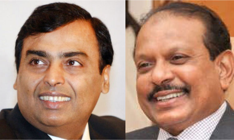 ഇ​ന്ത്യ​യി​ലെ ഏ​റ്റ​വും വ​ലി​യ  ദാ​ന​ശീ​ല​ൻ മു​കേ​ഷ്​ അം​ബാ​നി, മലയാളികളിൽ യൂസുഫലി