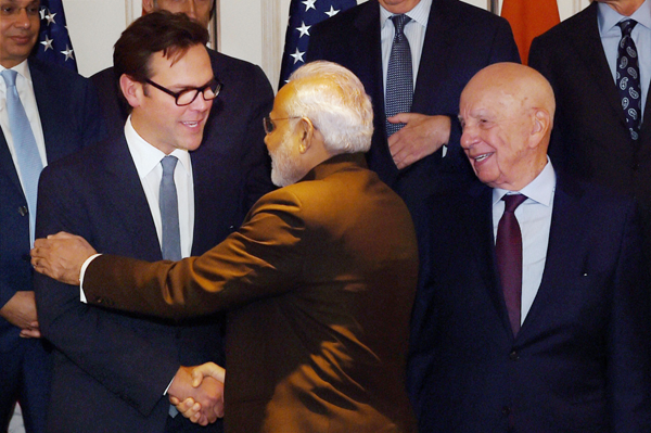 ബൗദ്ധിക സ്വത്തവകാശം സംരക്ഷിക്കുമെന്ന് യു.എസിലെ മാധ്യമ വ്യവസായികള്‍ക്ക് മോദിയുടെ ഉറപ്പ്