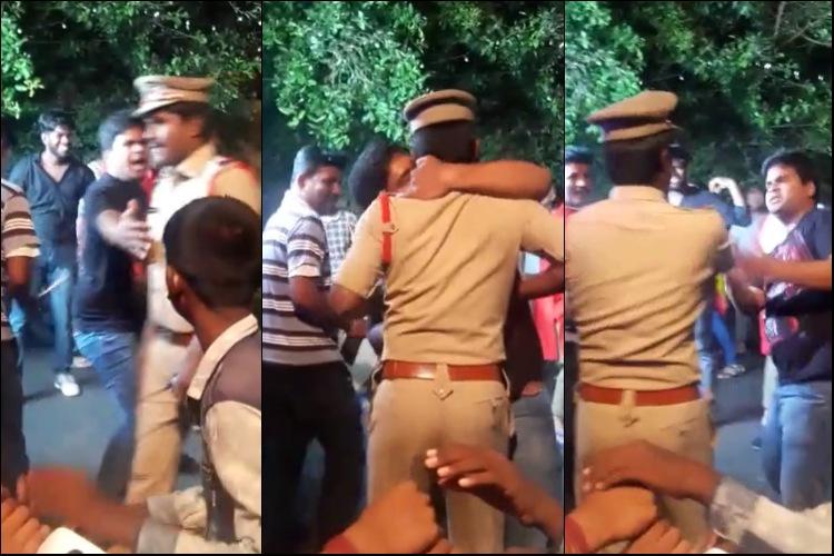 പൊലീസുകാരനെ ചുംബിച്ച യുവാവ്​ അറസ്​റ്റിൽ