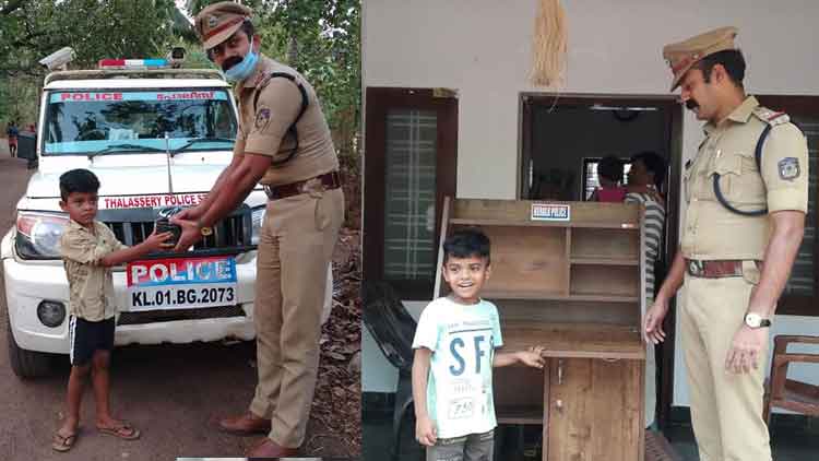 പഠനമേശ വാങ്ങാൻ കരുതിയ പണം ദുരിതാശ്വാസ നിധിയിലേക്ക്​; ദ്രുപദിന്​ മേശയുമായി പൊലീസും