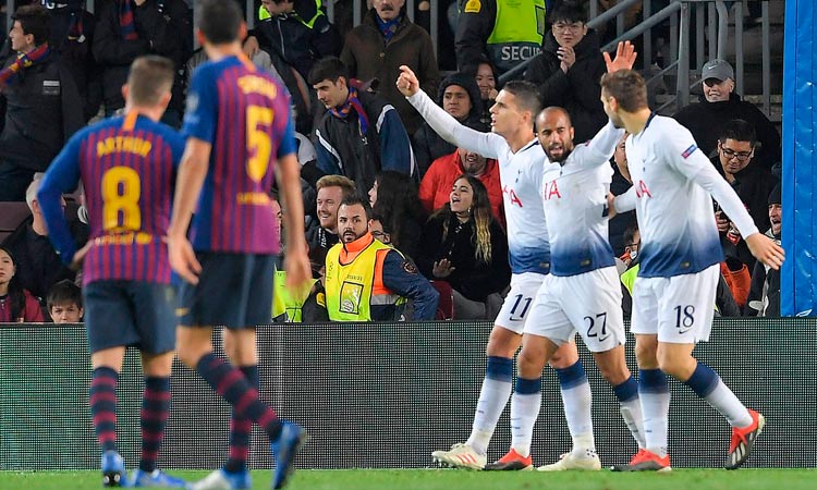 ചാമ്പ്യന്‍സ് ലീഗ്: ബാഴ്‌സയെ തളച്ച് ടോട്ടൻഹാം, പി.എസ്.ജിക്കും ലിവര്‍പൂളിനും ജയം