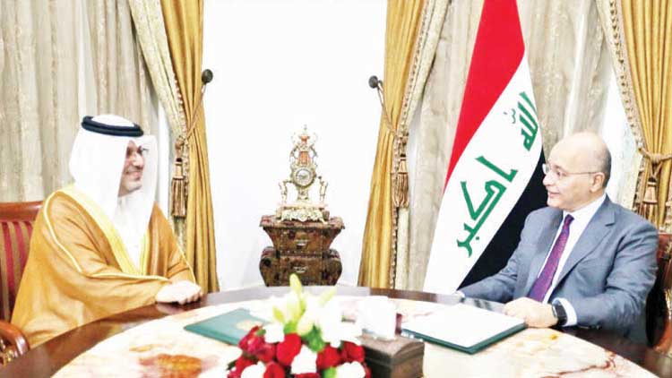 ഇറാഖ്​ പ്രസിഡൻറിനെ ബഹ്​റൈൻ അംബാസഡർ സാലെഹ്​ അൽ മാലിക്ക്​  സന്ദർശിച്ചു
