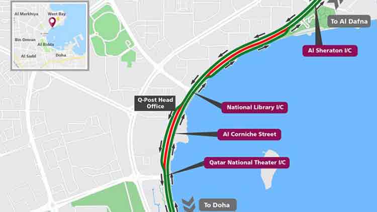 കോ​ർ​ണി​ഷ് റോ​ഡി​ൽ താ​ൽ​ക്കാ​ലി​ക ഗ​താ​ഗ​ത നി​യ​ന്ത്ര​ണം