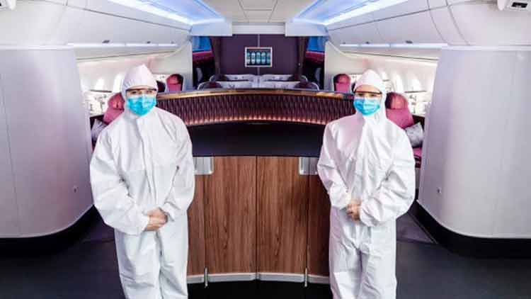 ഖത്തർ എയർവേസിൽ ക്യാബിൻ ക്രൂവിന്​ പി.പി.ഇ സ്യൂട്ട് നിർബന്ധം