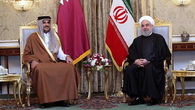 Sheikh-Tamim-with-Hassan-Rouhani.