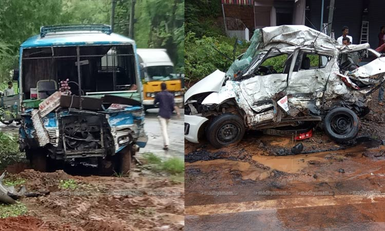 പെരിന്തല്‍മണ്ണയിൽ ബസും കാറും കൂട്ടിയിടിച്ച് ഒരു മരണം; 12 പേർക്ക് പരിക്ക്​