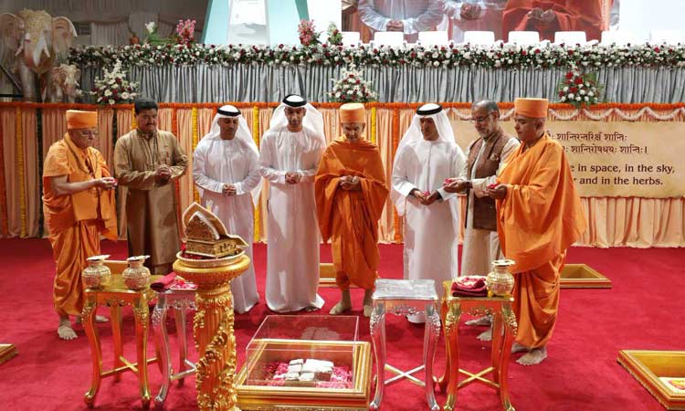 അ​ബൂ​ദ​ബി​ ഹൈ​ന്ദ​വ ക്ഷേ​ത്ര​ത്തി​ന്​ ശി​ല​യി​ട്ടു