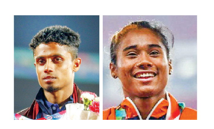 അ​ത്​​ല​റ്റി​ക്​​സ്​: സ്വ​ർ​ണം കൊ​യ്​​ത് ഹി​മ; ജാബിറിനും സ്വർണം