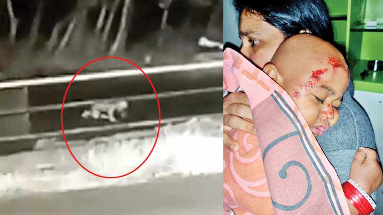 അ​മ്മ​യു​ടെ മ​ടി​യി​ലു​റ​ങ്ങി​യ കു​ഞ്ഞ്​ ജീപ്പിൽ നിന്നു വീണു;​ അത്ഭുതകരമായി രക്ഷപ്പെട്ടു VIDEO