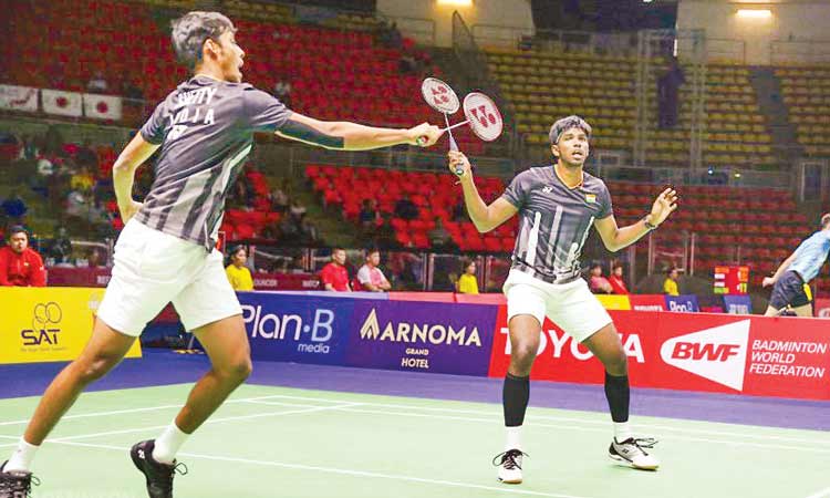 തായ്​ലൻഡ്​ ഒാപൺ: കു​തി​പ്പ്​ തു​ട​ർ​ന്ന്​ സാ​ത്വി​ക്​-​ചി​രാ​ഗ്​ സ​ഖ്യം; സാ​യ്​​പ്ര​ണീ​ത്​ പു​റ​ത്ത്​