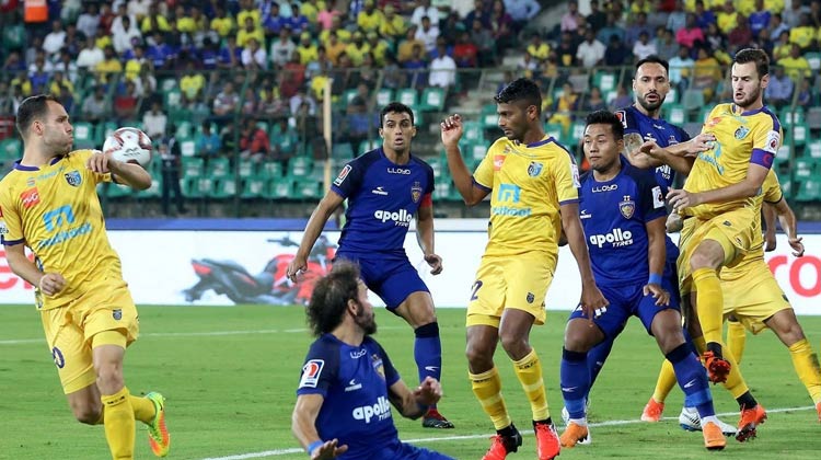 ര​ക്ഷ​യി​ല്ല, ചെ​ന്നൈ​യി​ൻ-​കേ​ര​ള ബ്ലാ​സ്​​റ്റേ​ഴ്​​സ്​ മ​ത്സ​രം ഗോ​ൾ​ര​ഹി​ത സ​മ​നി​ല​യി​ൽ (0-0)