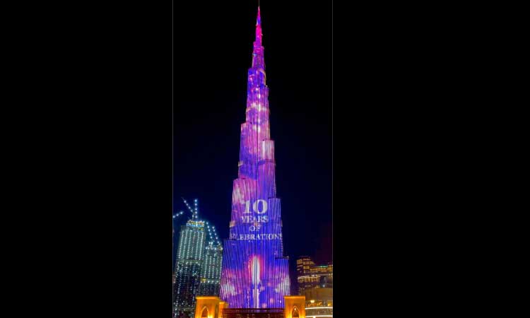 ബുര്‍ജ് ഖലീഫക്ക് 10 വയസ്സായി