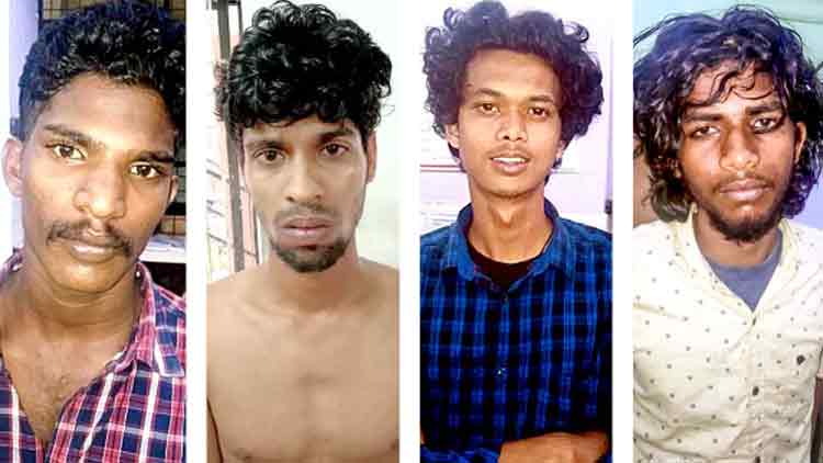 പൊലീസിനുനേരെ കത്തി വീശിയ കേസില്‍ നാലുയുവാക്കള്‍ അറസ്​റ്റില്‍