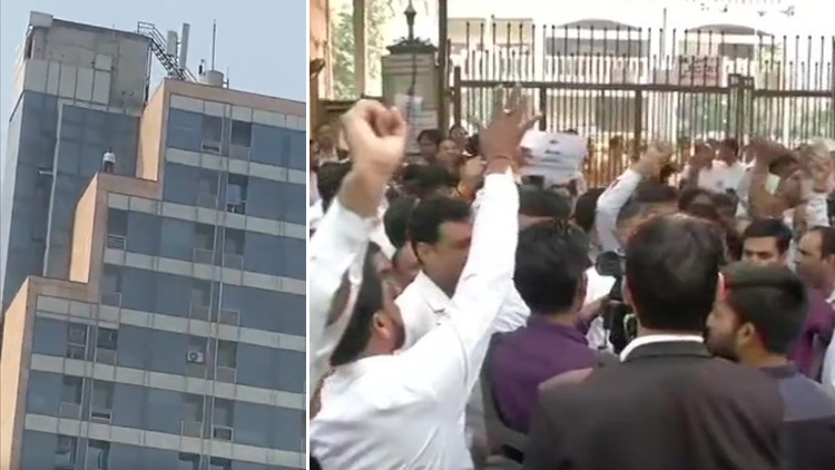 ഡൽഹിയിൽ അഭിഭാഷകരും തെരുവിൽ; രാജസ്ഥാനിൽ കോടതിക്കുള്ളിൽ പൊലീസുകാരന് മർദനം