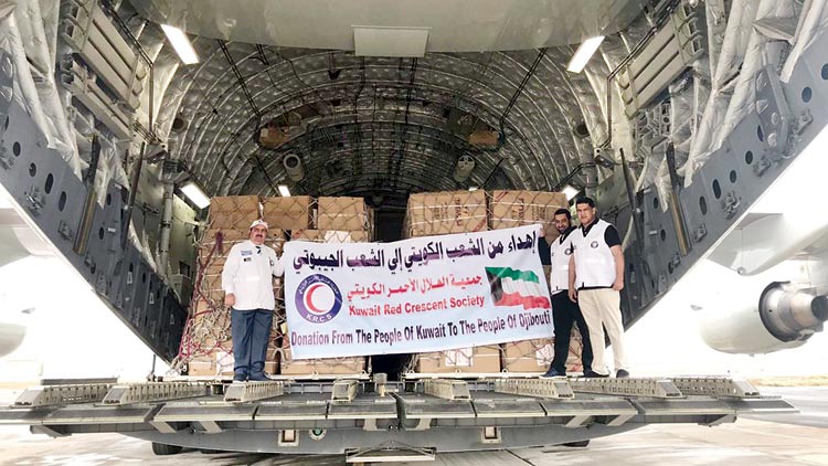 ജിബൂതിയിലേക്ക്​ സഹായവുമായി കുവൈത്ത്​ വിമാനമയച്ചു