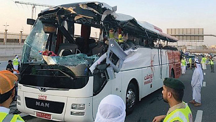 ദു​ബൈ ബ​സ്​ ദു​ര​ന്തം: ഡ്രൈ​വ​ർ​ക്കെ​തി​രെ കേ​സെ​ടു​ത്തു