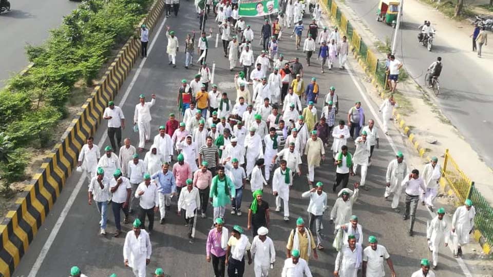 യു.പി കർഷകരുടെ പ്രകടനം ഡൽഹിയിലേക്ക്; വൻ ഗതാഗതക്കുരുക്ക്