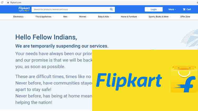 ലോക്​ഡൗൺ: ഫ്ലിപ്കാർട്ടും മിന്ത്രയും സേവനം നിർത്തി