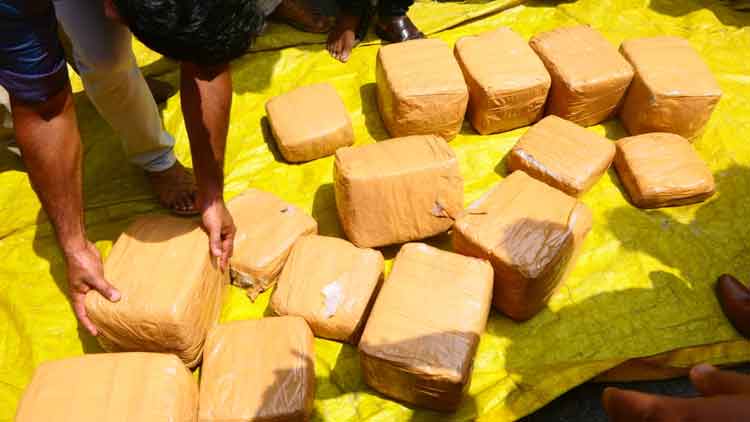 അവശ്യവസ്​തുക്കളെന്ന വ്യാജേന വാഹനത്തിൽ കടത്തിയത് 80 കിലോ കഞ്ചാവ്; നാലുപേർ പിടിയിൽ