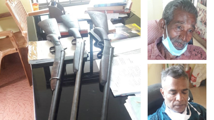 നായാട്ട് സംഘത്തിൽനിന്ന്​ നാടൻ തോക്കുകൾ പിടികൂടി; ര​ണ്ടു​പേ​ർ അ​റ​സ്​​റ്റി​ൽ 