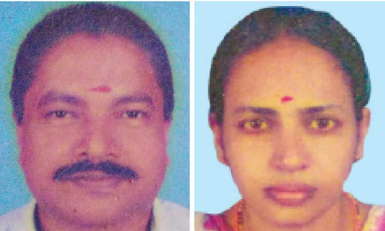 ദ​മ്പ​തി​ക​ൾ വീ​ട്ടി​നു​ള്ളി​ൽ  തൂ​ങ്ങി​മ​രി​ച്ച നി​ല​യി​ൽ