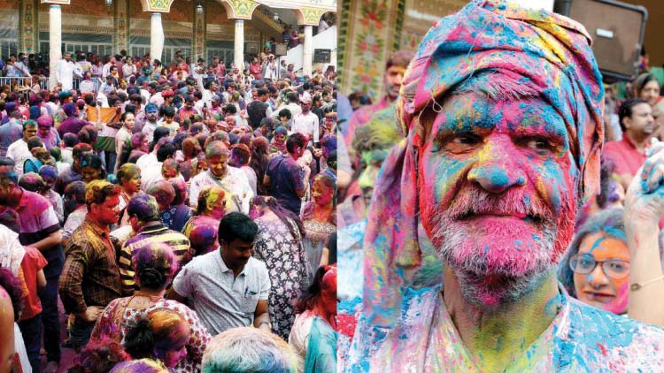 വർണ്ണം വാരി വിതറി ഒരുമയോടെ ഹോളി ആഘോഷം നടത്തി