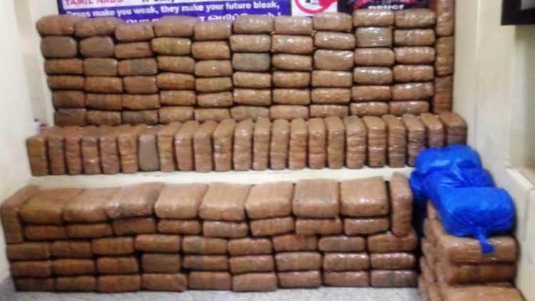 ആംബുലൻസിൽ കടത്തിയ 500 കിലോ കഞ്ചാവ് പിടികൂടി