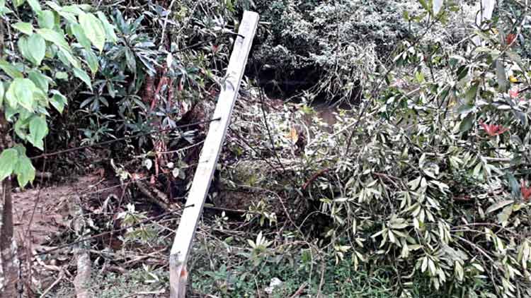 ഉരുക്കുവടം തകർന്നു;  കാട്ടാനയിറങ്ങി സെമിത്തേരി തകർത്തു