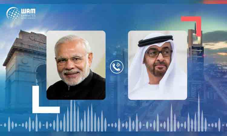 മു​ഹ​മ്മ​ദ്​ ബി​ൻ സാ​യി​ദും മോ​ദി​യും ഫോ​ണി​ൽ ച​ർ​ച്ച ന​ട​ത്തി