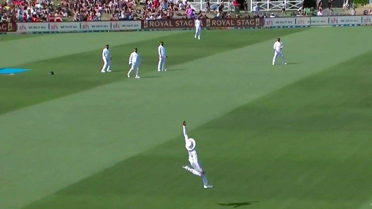 പറന്നുപിടിച്ച്​ ജഡേജ; കയ്യടിച്ച്​ ക്രിക്കറ്റ്​ ലോകം