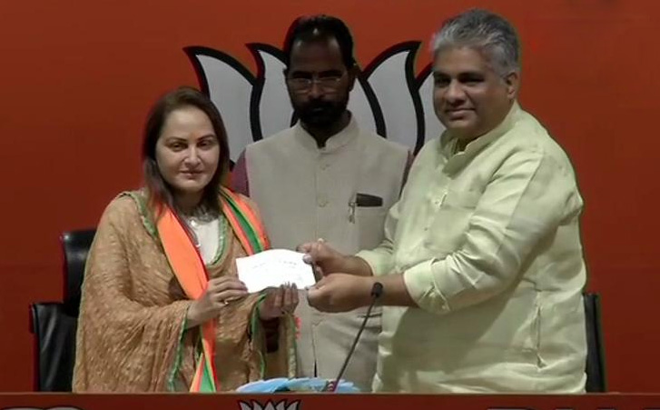 ജയപ്രദ ബി.ജെ.പി.യില്‍ ചേർന്നു; രാംപുരിൽ നിന്ന്​ മത്സരിക്കും