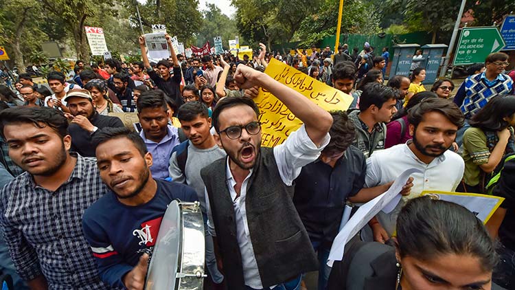 ജെ.എൻ.യു വിദ്യാർഥി പ്രക്ഷോഭത്തിന്​ ബഹുജന പിന്തുണ