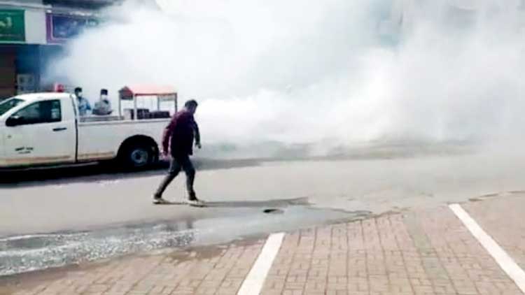 ജു​ബൈ​ലി​ൽ അ​ണു​നാ​ശി​നി പ്രയോഗം കാ​ര്യ​ക്ഷ​മ​മാ​ക്കി