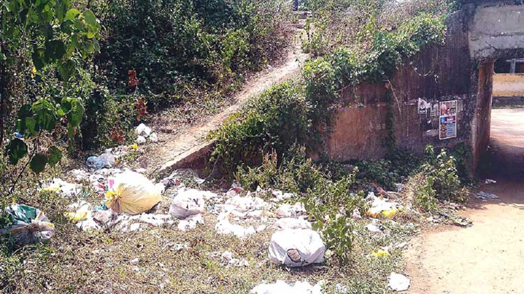 നാടുനീളെ മാലിന്യക്കൂമ്പാരം