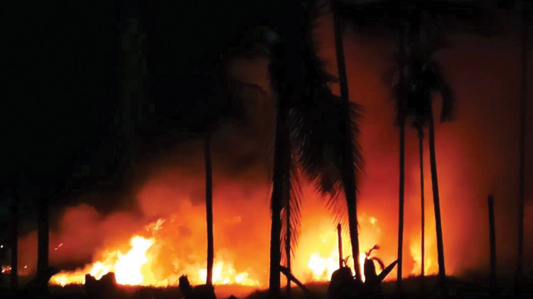 പെരിങ്ങളായി കാപ്പാട് വയലിൽ  വൻ തീപിടിത്തം