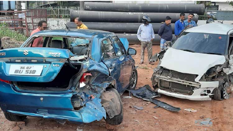 കാറുകൾ കൂട്ടിയിടിച്ച്​ കാസർകോട്​ സ്വദേശികൾ  ഉൾ​െപ്പടെ ആറുപേർക്ക് പരിക്ക്​