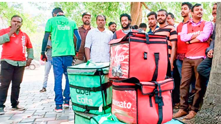 സൊമാറ്റോ വിതരണക്കാർ പണിമുടക്കിൽ; ശ​മ്പ​ളം വെ​ട്ടി​ക്കു​റ​ച്ചെ​ന്ന്​ പ​രാ​തി