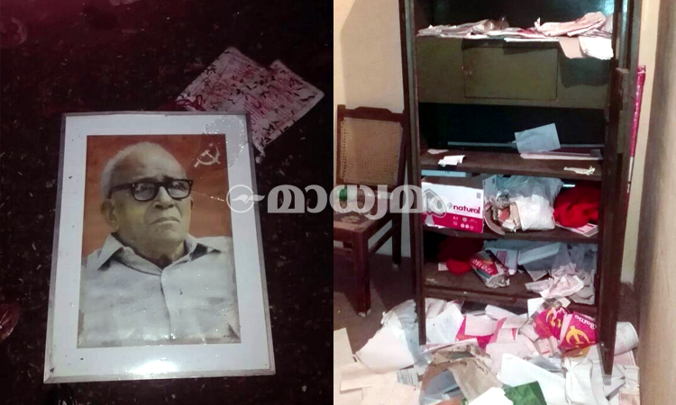 പന്തളത്ത് സി.പി.എം ലോക്കൽ കമ്മിറ്റി ഒാഫീസ് അടിച്ചു തകർത്തു
