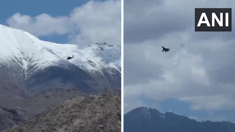 ഇന്ത്യൻ യുദ്ധവിമാനങ്ങളും ഹെലികോപ്ടറുകളും ലഡാക്കിൽ