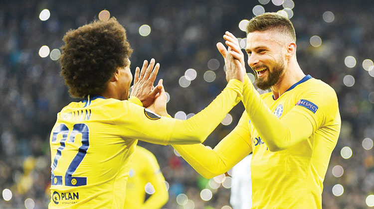 യൂ​റോ​പ ലീ​ഗ്​: ആ​ഴ്​​സ​ന​ൽ, ചെ​ൽ​സി, നാ​പോ​ളി ക്വാ​ർ​ട്ട​റി​ൽ