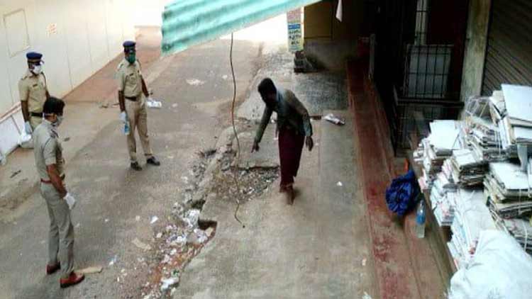 പൊലീസുകാരെ അകലം പാലിക്കൂ; കടത്തിണ്ണയിലുറങ്ങിയ മനുഷ്യന്‍റെ ജാഗ്രതക്ക് കൈയടിച്ച് ലോകം -VIDEO