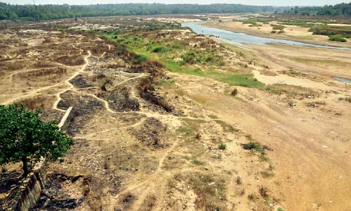 പ്രളയമൊഴിഞ്ഞ നിള വരണ്ടുണങ്ങി